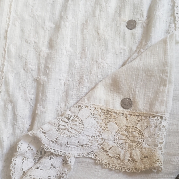 1960s 1970s Vintage White Lace Maxi Dress - Picture 7 of 14